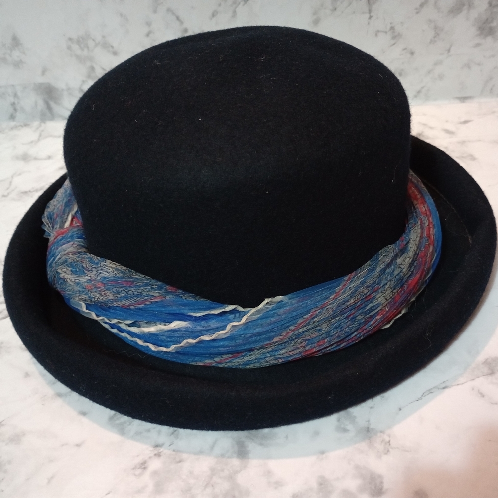 Black Hat with Ribbon